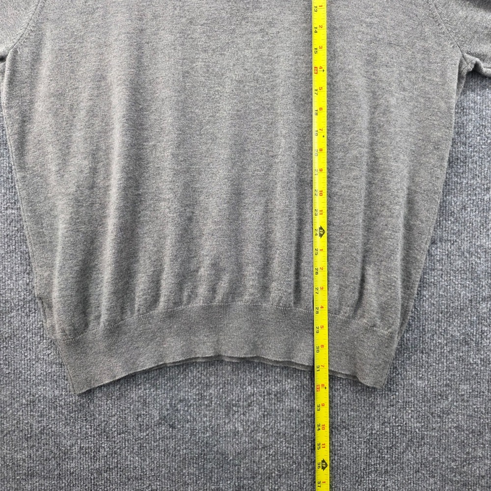 Peter Millar Mens XL Grey Merino Wool Cotton Blend Quarter Zip Sweater Mock Neck - Picture 6 of 7